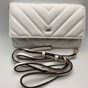 DKNY Quilted Cream Crossbody Bag